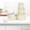 Sorbus China Storage Containers, 4 Stackable Quilted Dish Storage Container, Plate Organizer with Felt Plate Protector